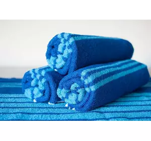 Комплект махровых полотенец синий